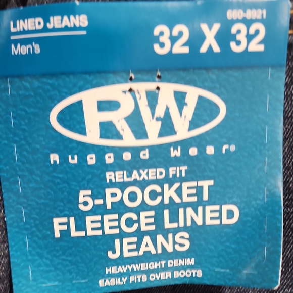 RW Rugged Wear Men's Straight Jeans in Dark Blue - Picture 3 of 6